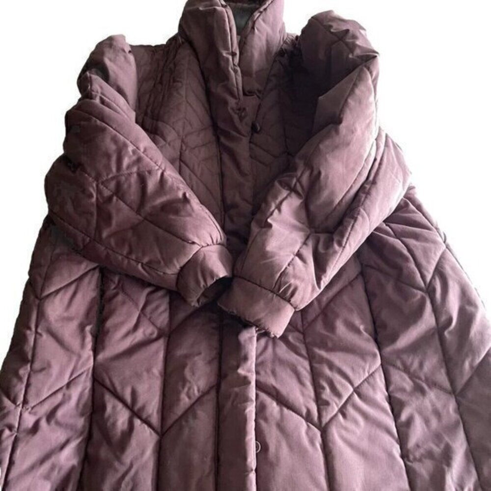 Vintage Saxton Hall Women’s Purple Quilted Warm Midi Jacket Puffy Coat Size M